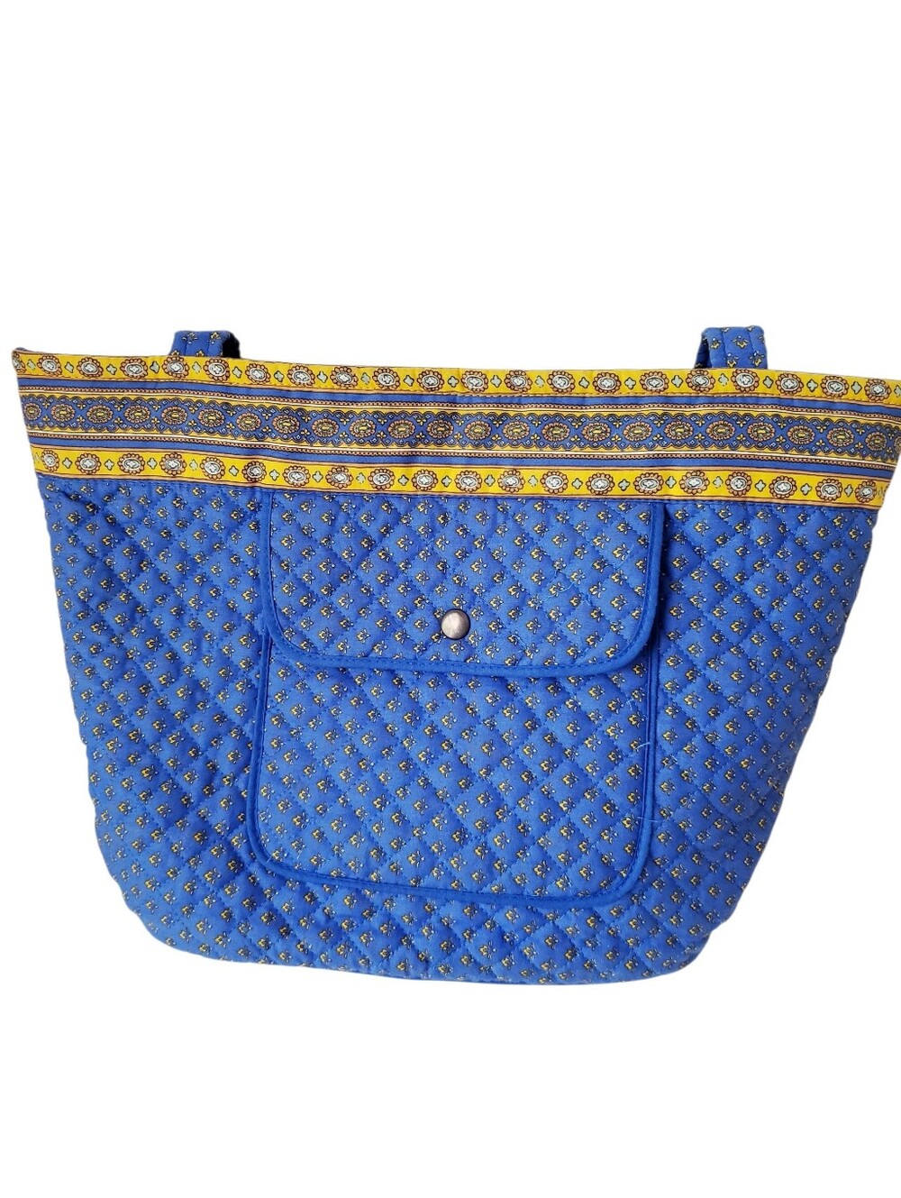Blue And Yellow Quilted Shoulder Bag